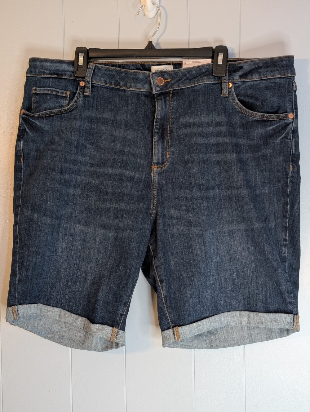 Sonoma Indigo Blue Denim Bermuda Shorts with Cuffed Hem